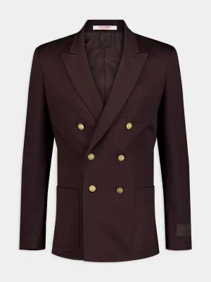 Double-Breasted Jacket In Stretch Cotton