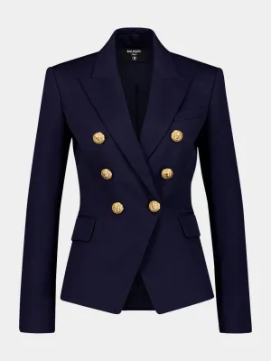 Double-Breasted Peak-Lapels Blazer