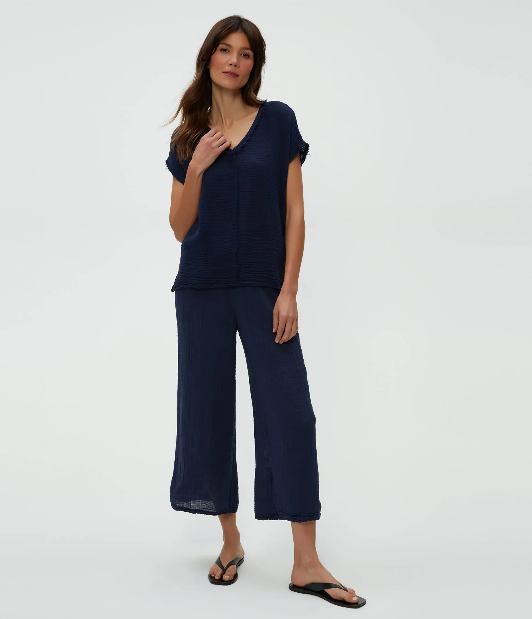 Draya Gauze V-Neck Top