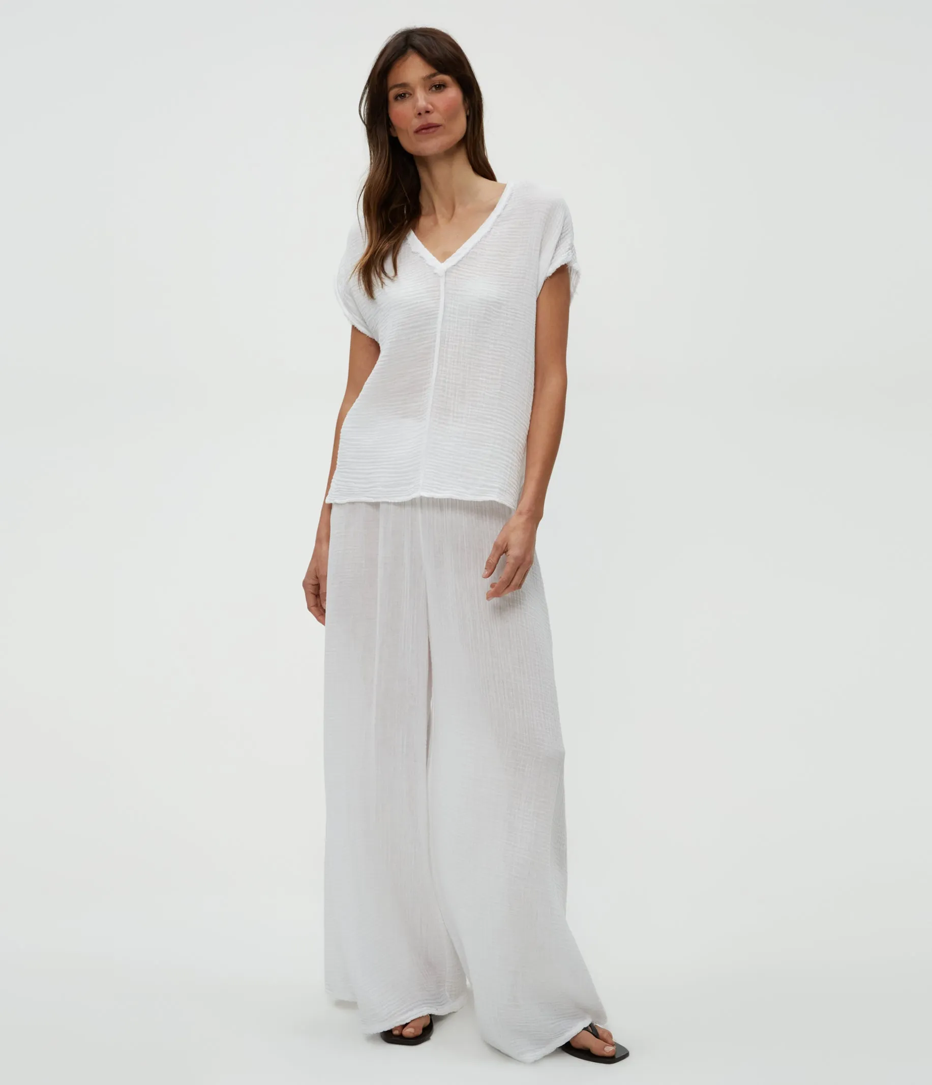 Draya Gauze V-Neck Top