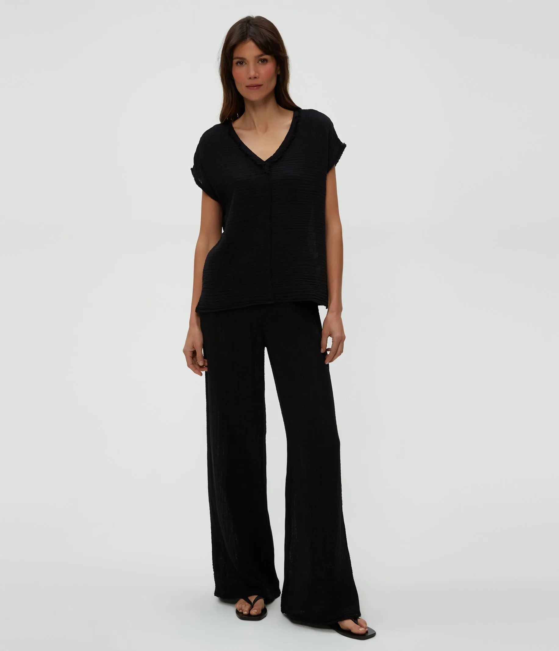 Draya Gauze V-Neck Top
