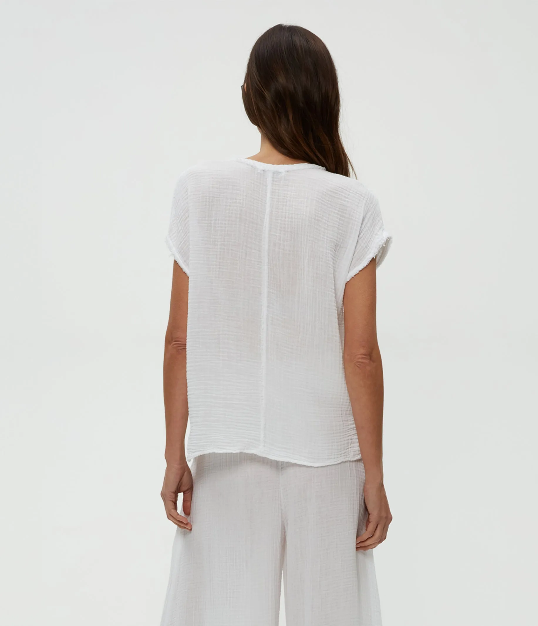 Draya Gauze V-Neck Top