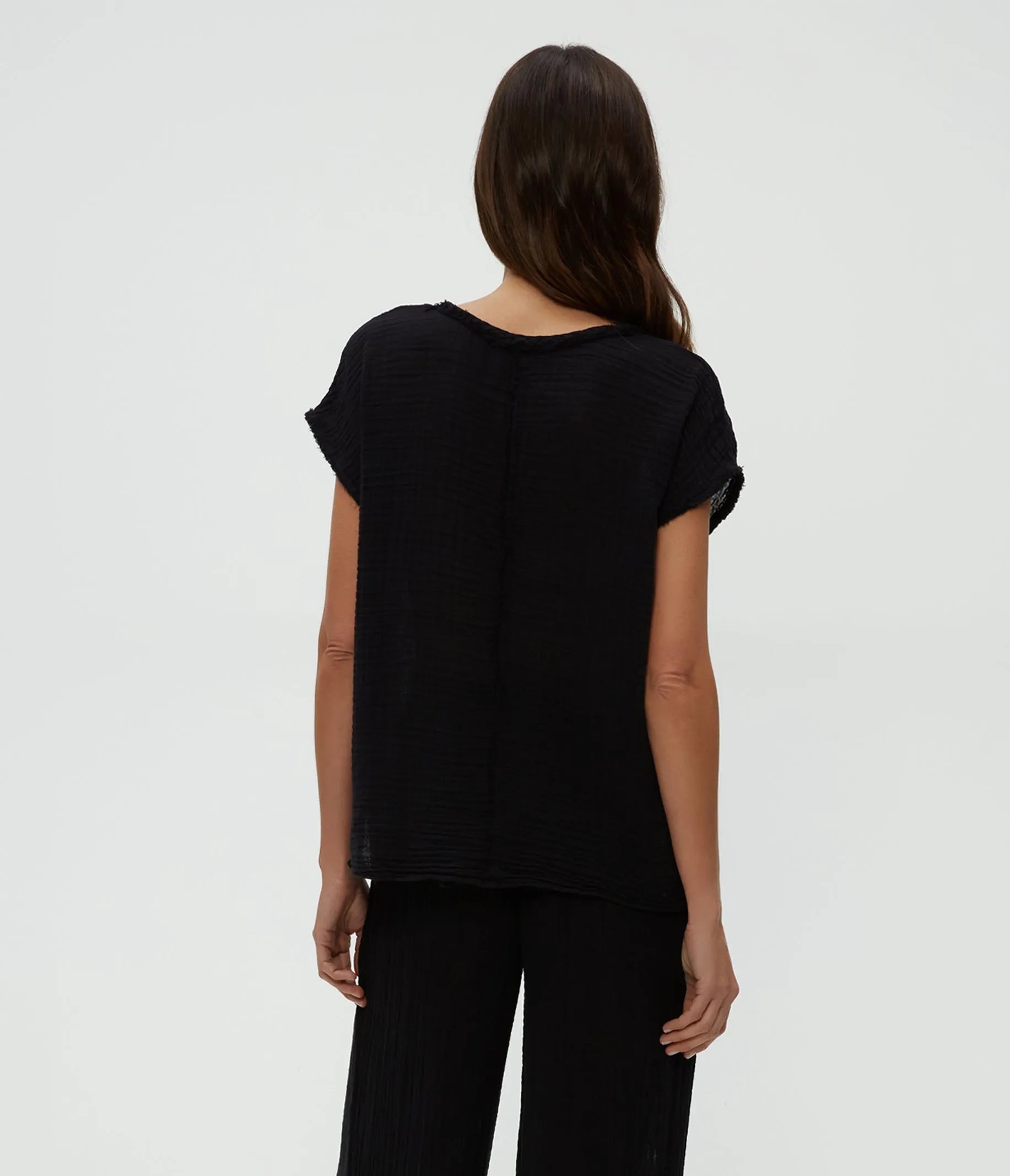 Draya Gauze V-Neck Top