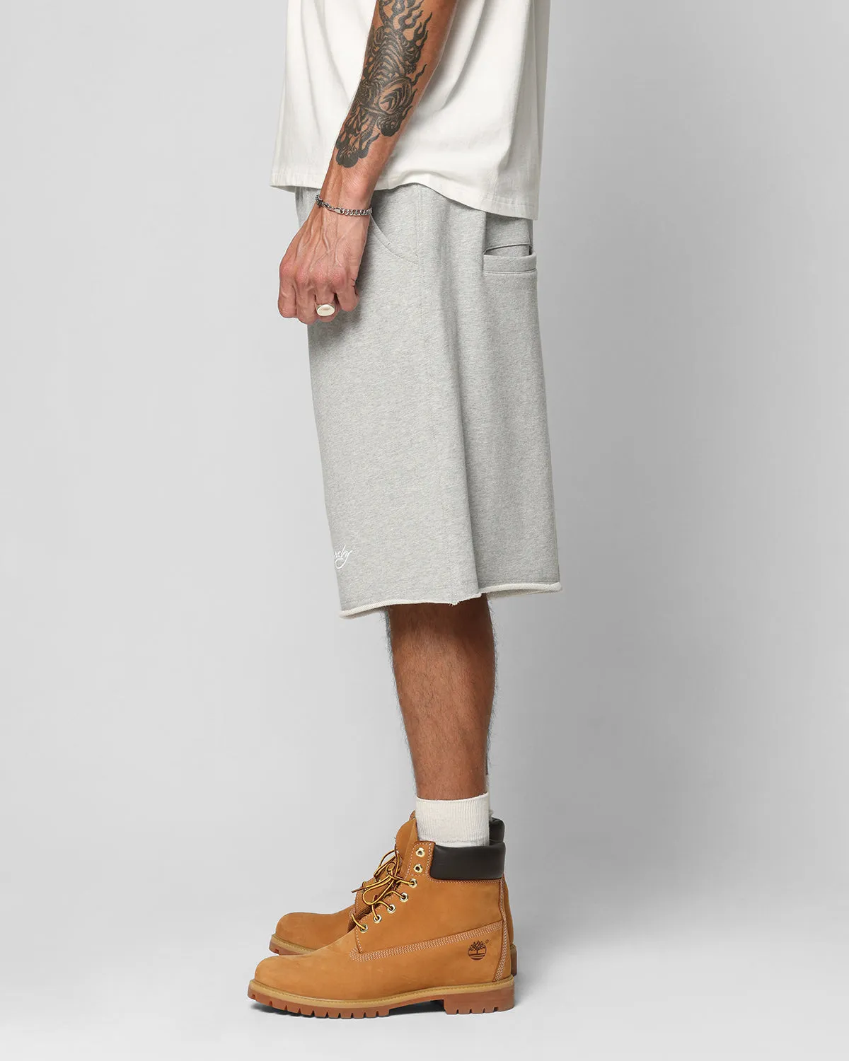 Ed Hardy Baggy Fleece Shorts Grey Marle