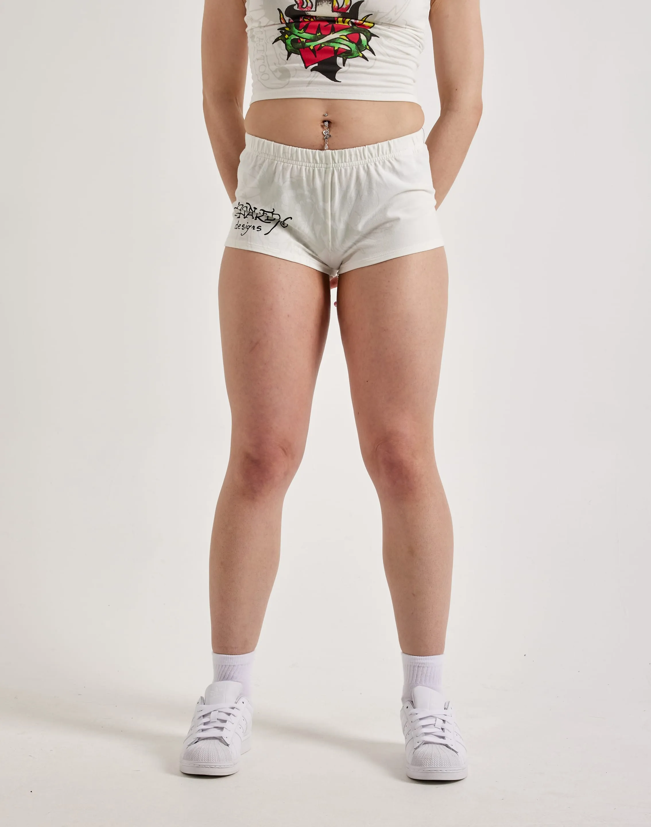 Ed Hardy Cross Heart Booty Shorts