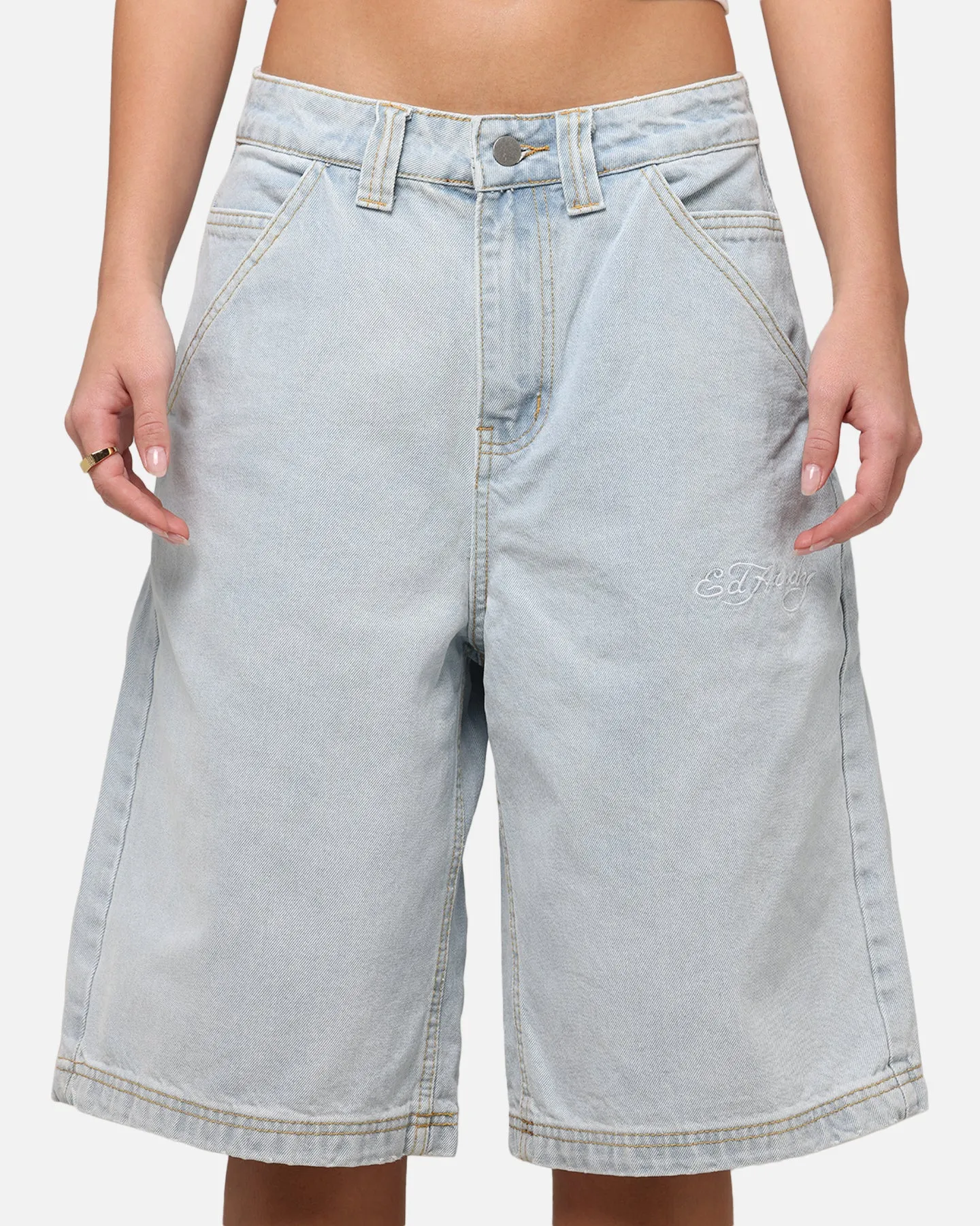 Ed Hardy Women's Flora Jorts Light Wash