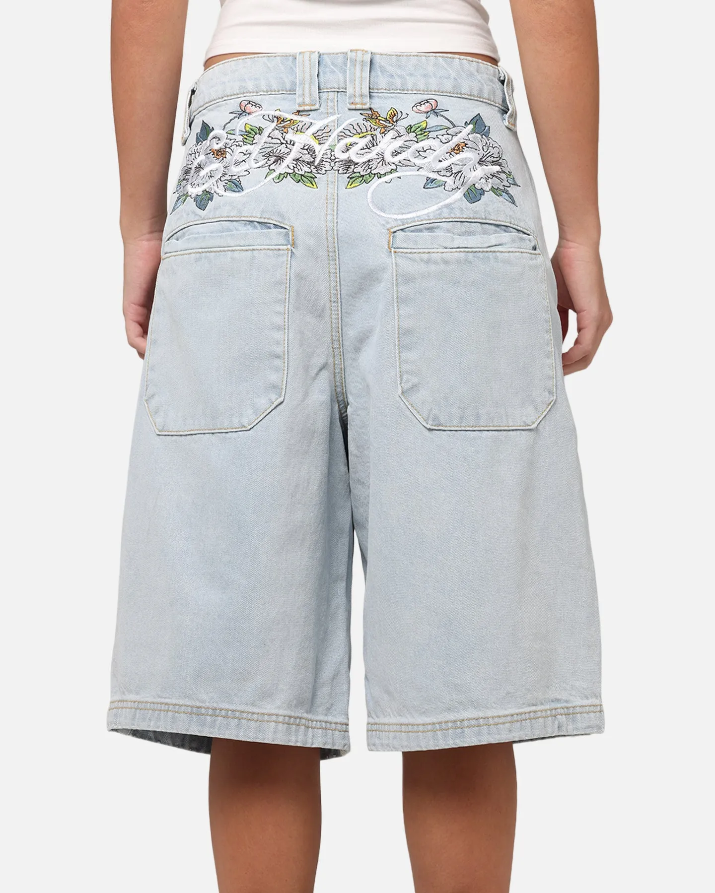 Ed Hardy Women's Flora Jorts Light Wash