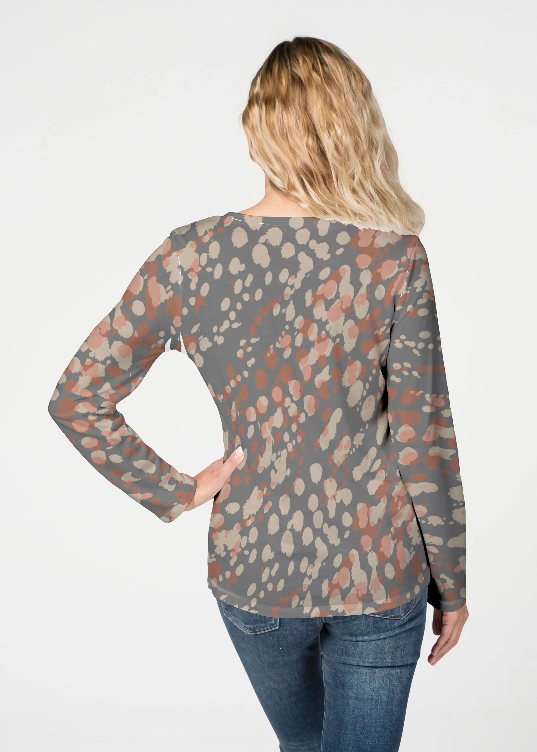 Edgy Splash (7877) ~ French Terry V-neck Top