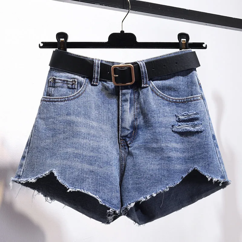 EdgyCut Irregular Denim Shorts