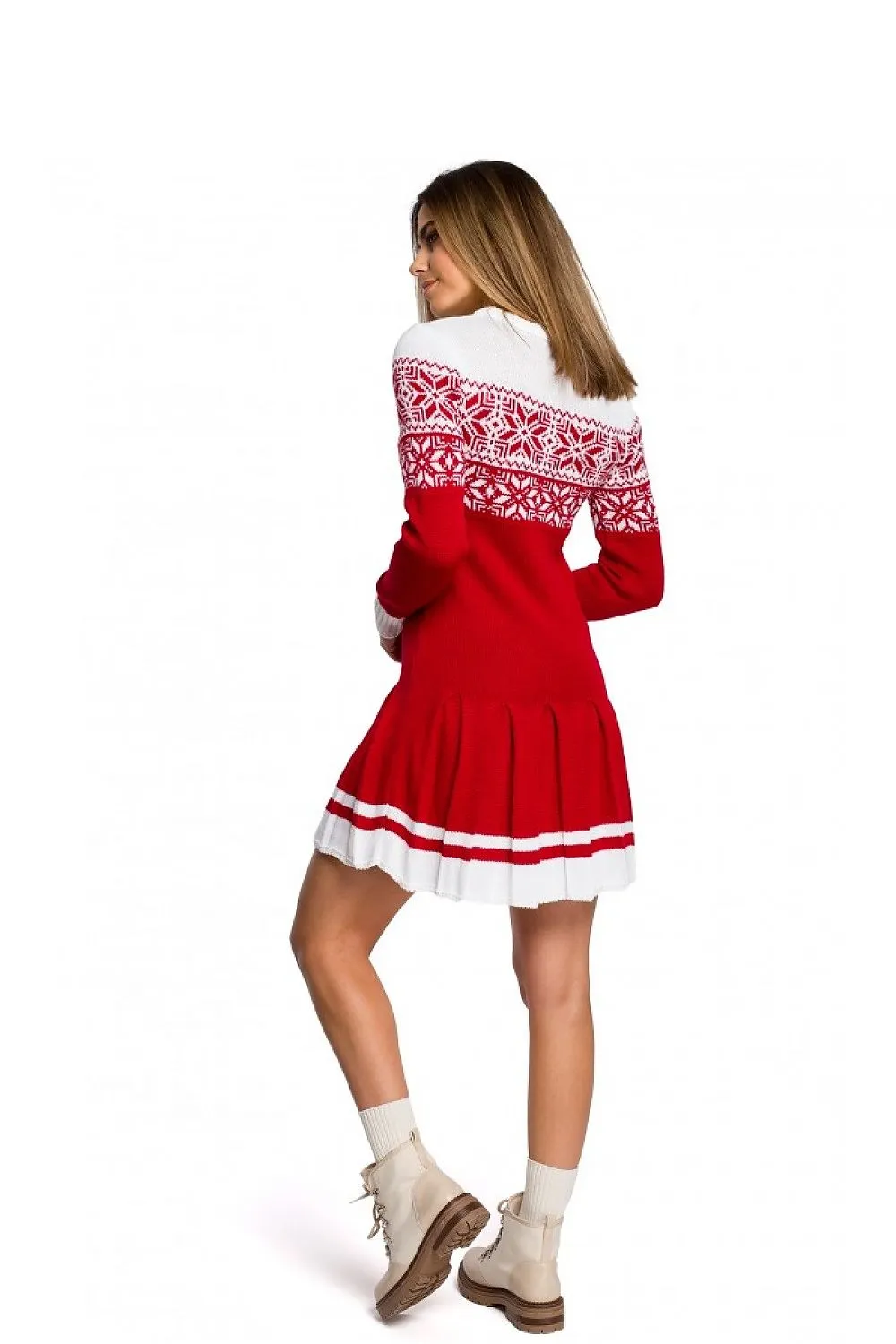Elegant Two-Tone Relaxed Fit Sweater Dress