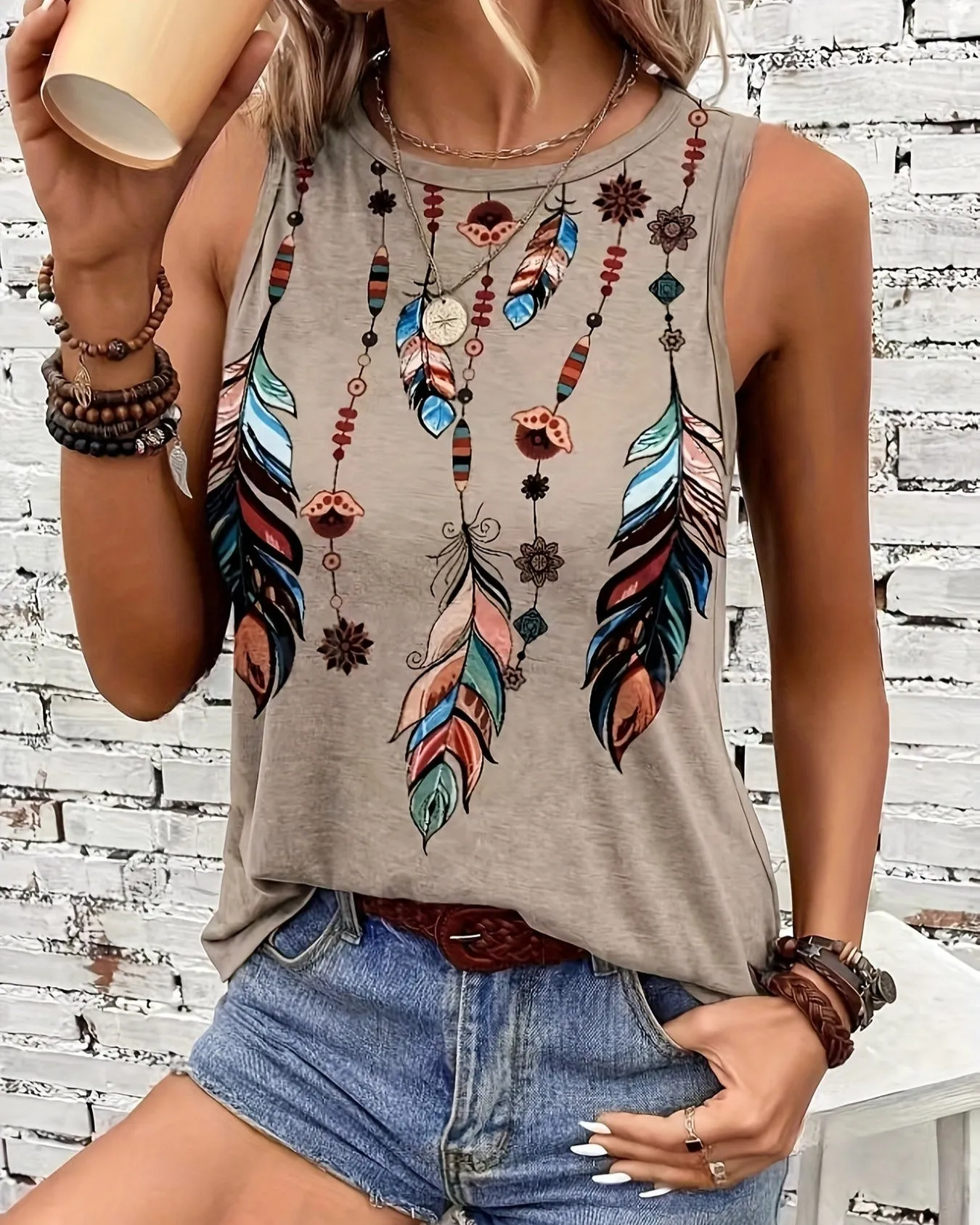 Ella – Lightweight Boho Print Tank Top for Effortless Style
