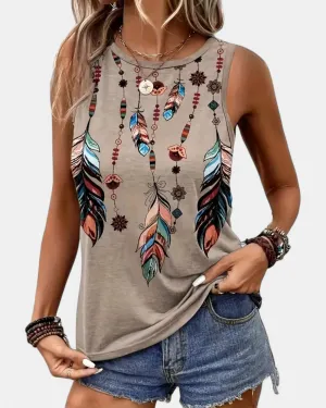 Ella – Lightweight Boho Print Tank Top for Effortless Style