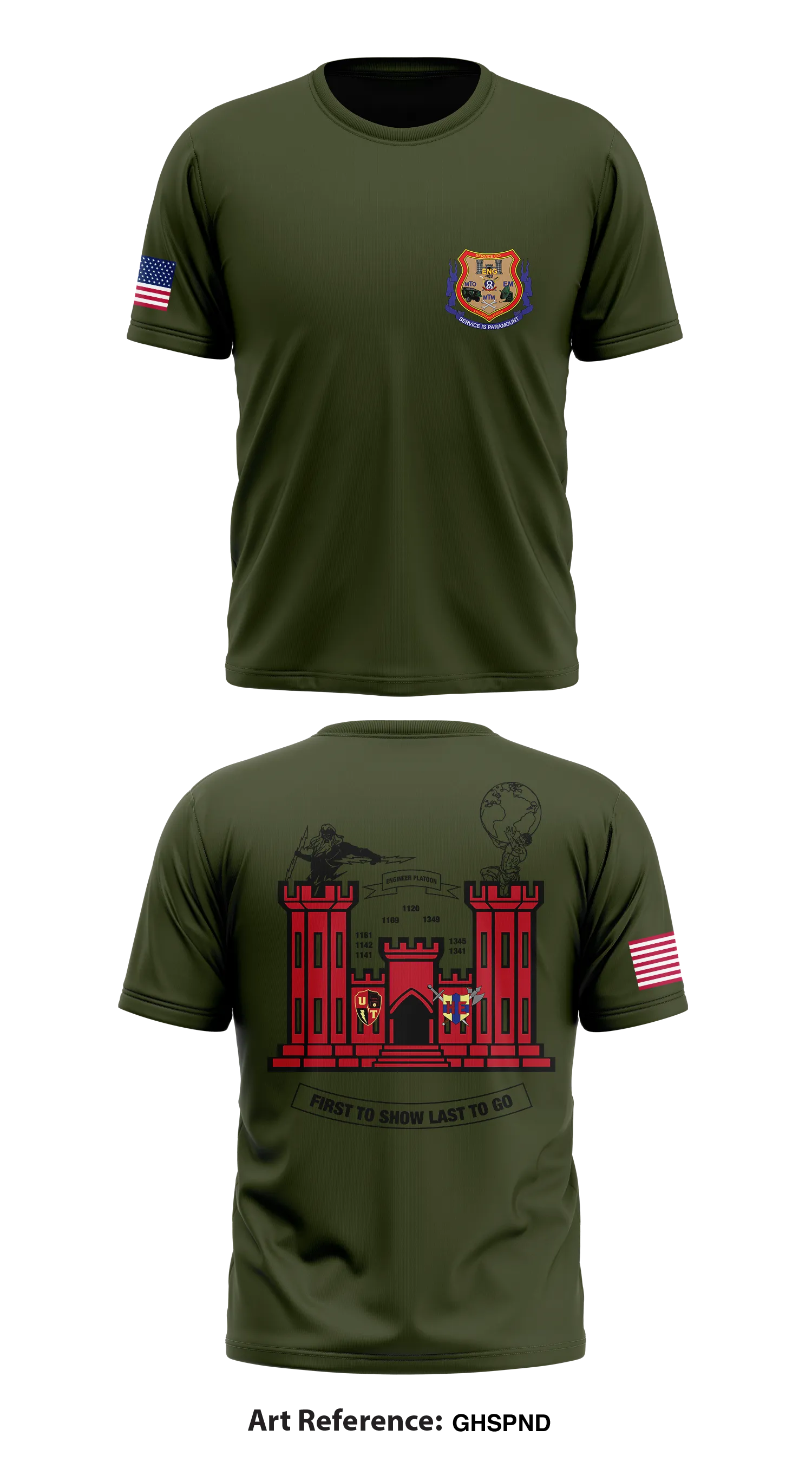 Engineer Platoon Store 1 Core Men's SS Performance Tee - fCVRNd