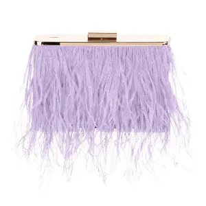 Estelle Feather Clutch - Lilac