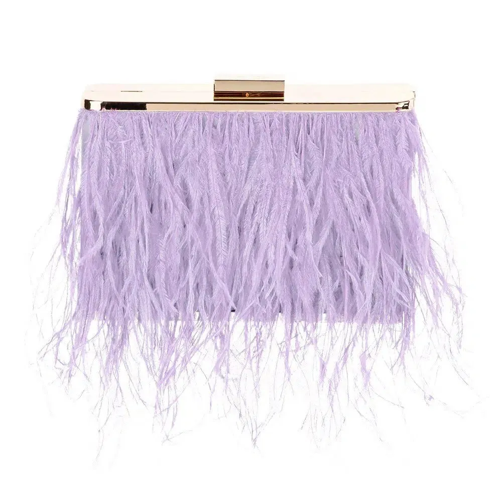 Estelle Feather Clutch - Lilac
