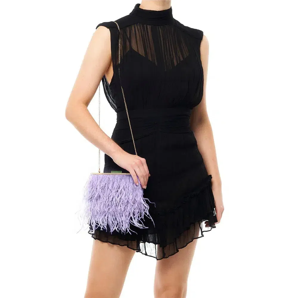 Estelle Feather Clutch - Lilac