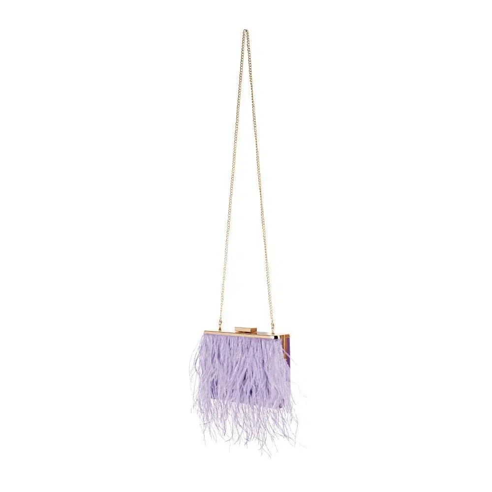 Estelle Feather Clutch - Lilac