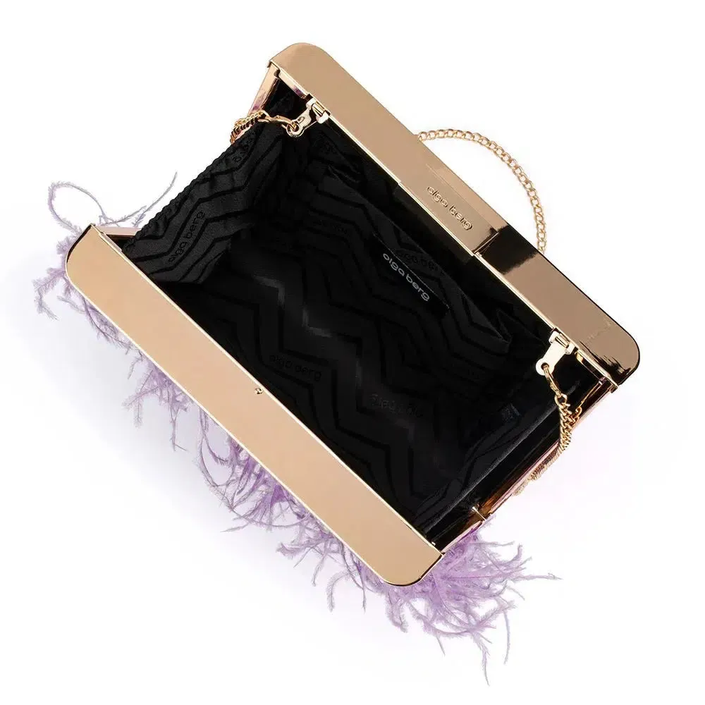 Estelle Feather Clutch - Lilac