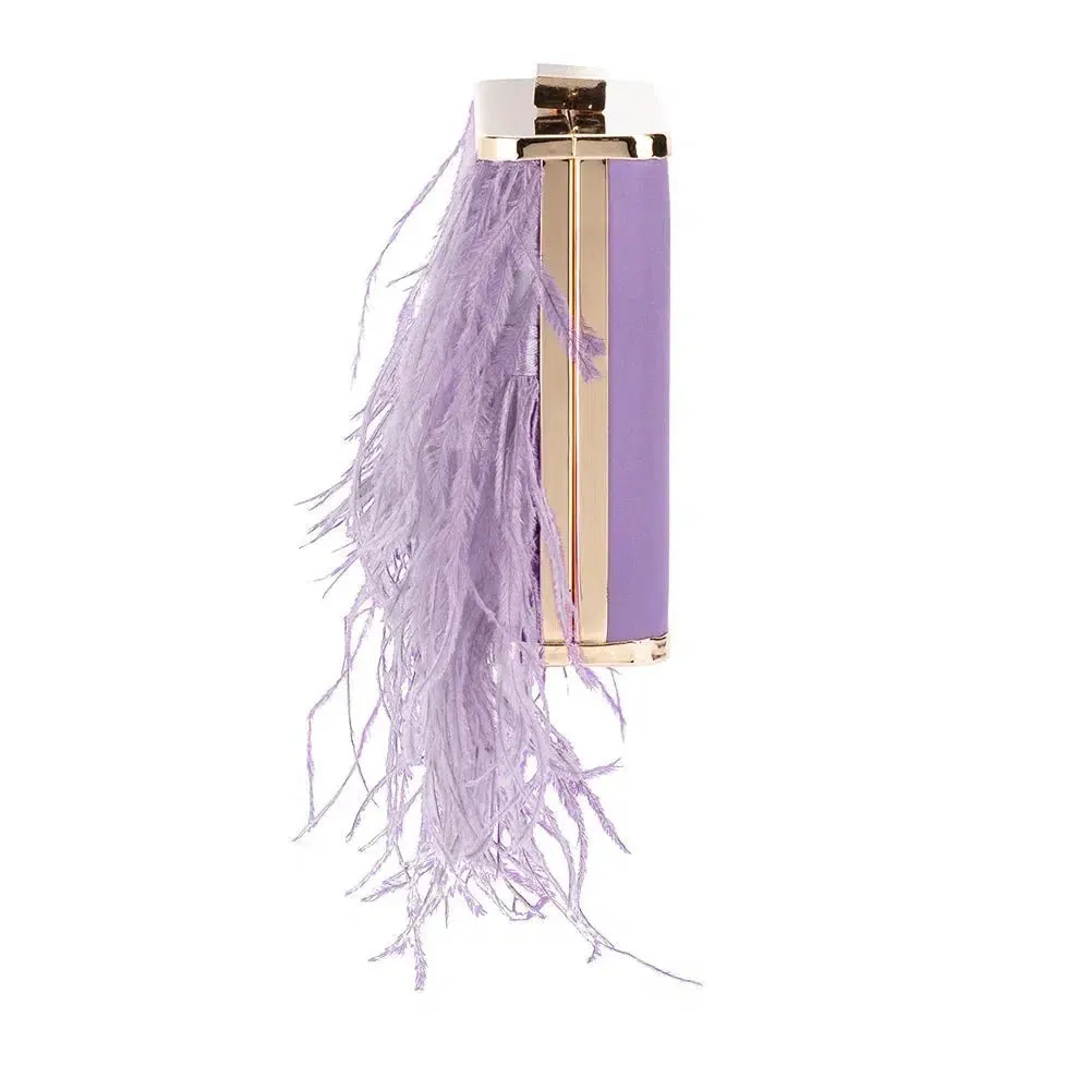 Estelle Feather Clutch - Lilac