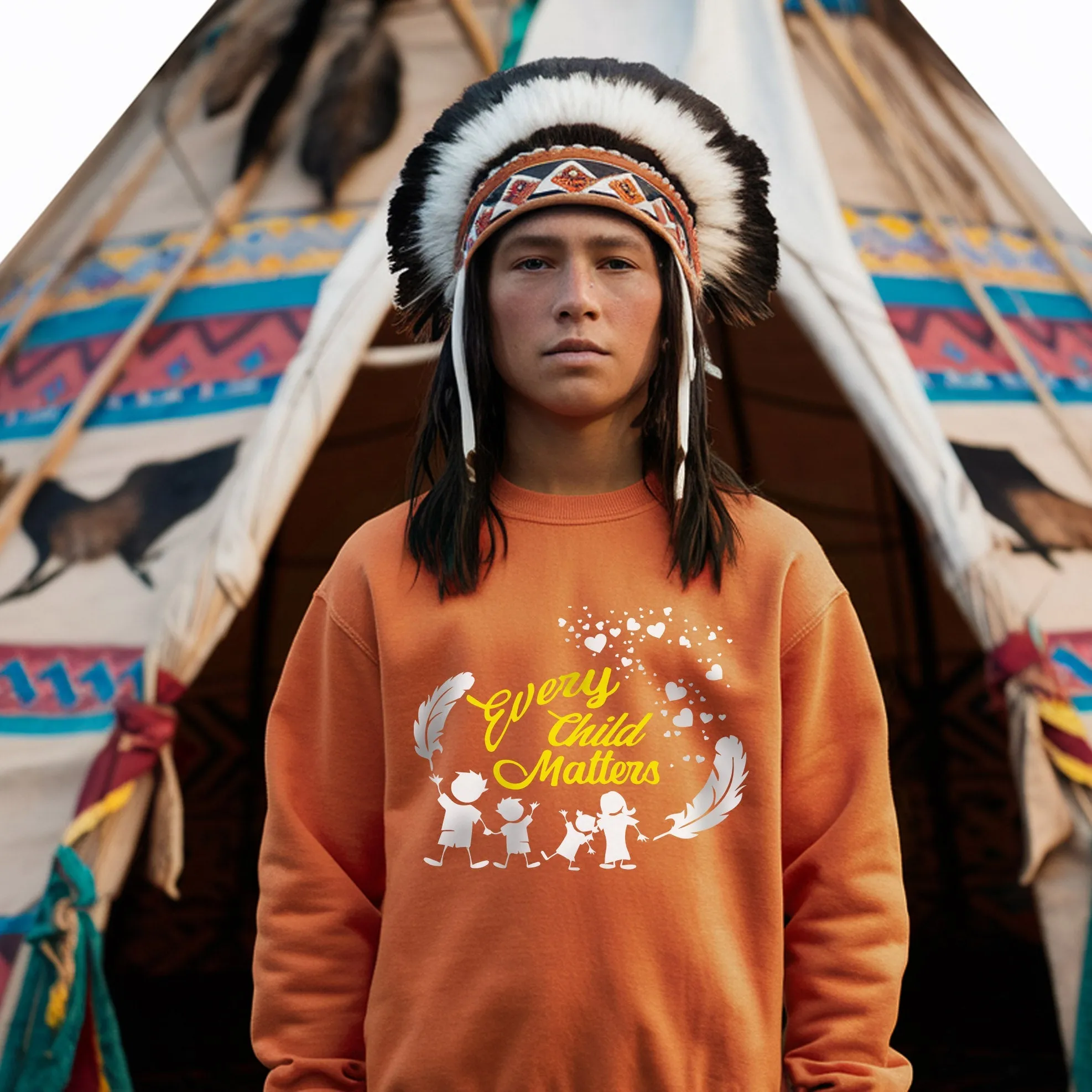 Every Child Matters Children Together Feather For Orange Shirt Day Unisex T-Shirt/Hoodie/Sweatshirt