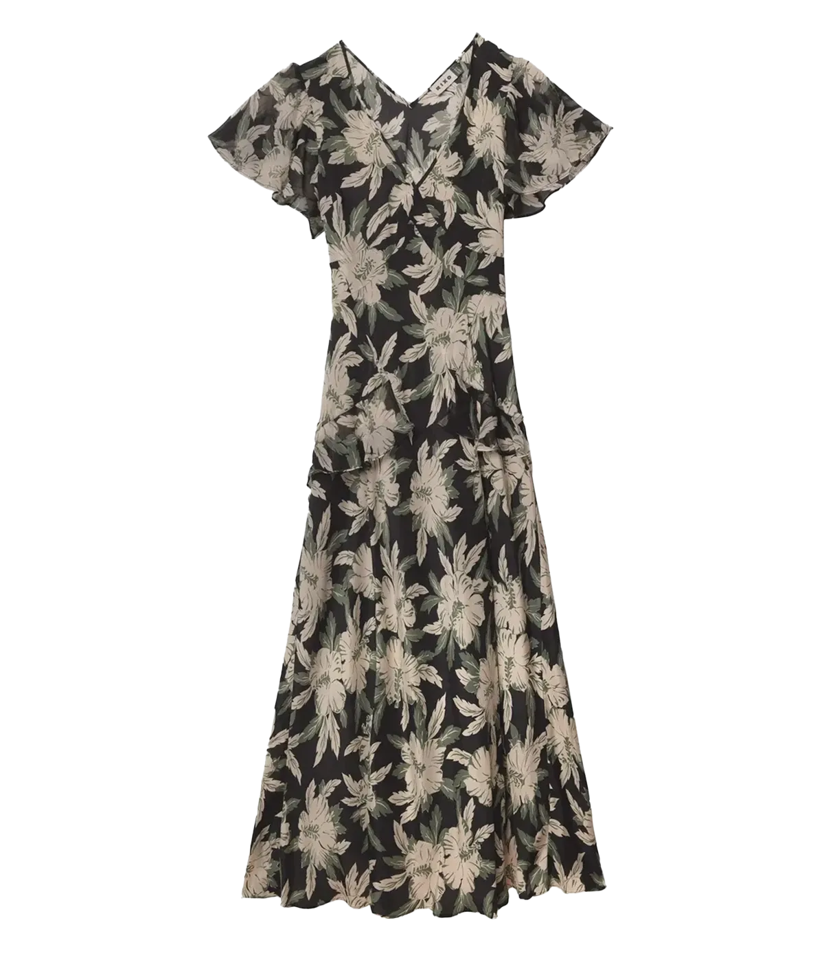 Evie Dress in Hibiscus Black