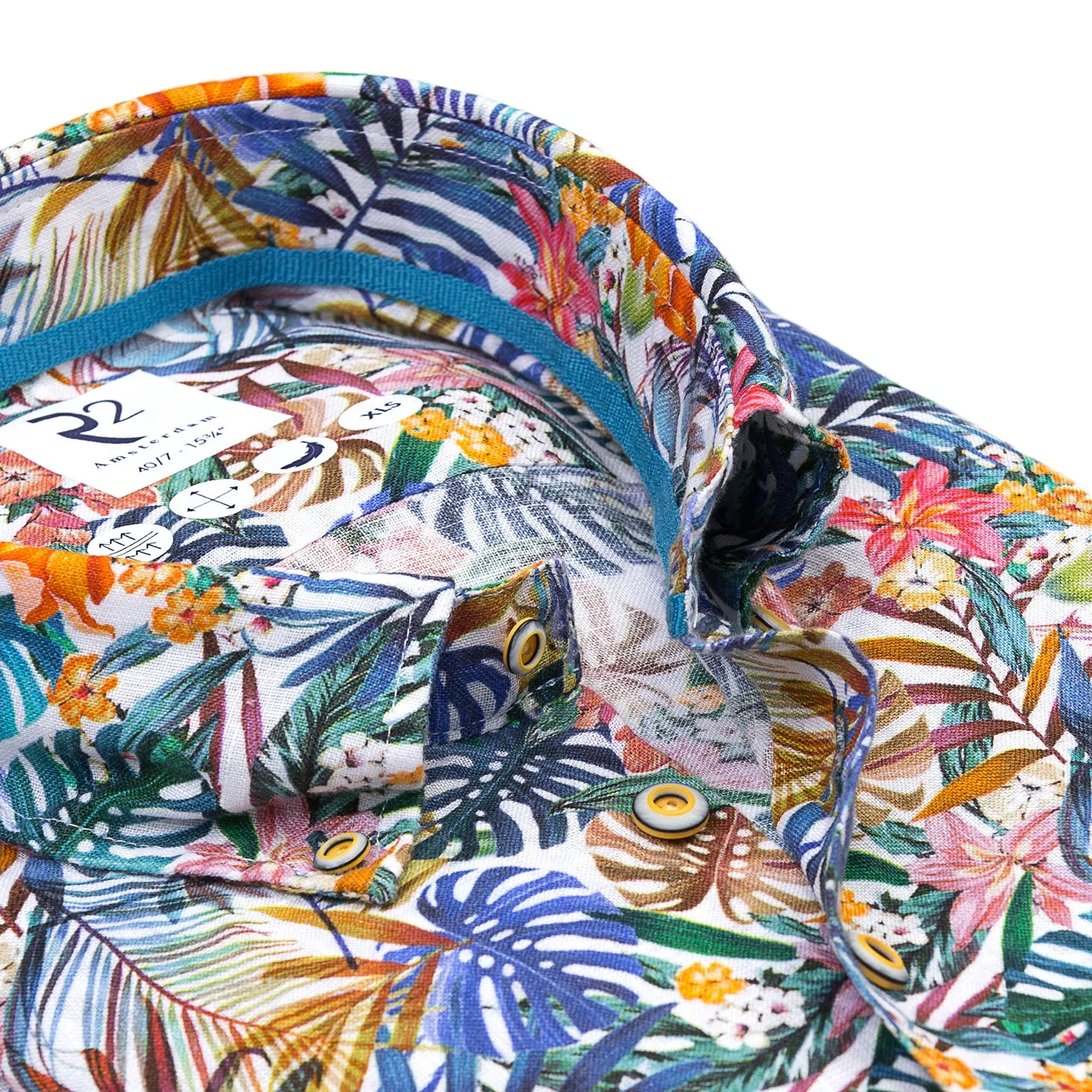Extra long sleeves. Jungle print linen shirt