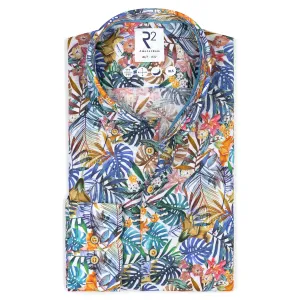 Extra long sleeves. Jungle print linen shirt
