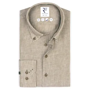 Extra long sleeves. Linen blend shirt