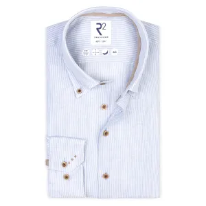 Extra long sleeves. Striped linen shirt