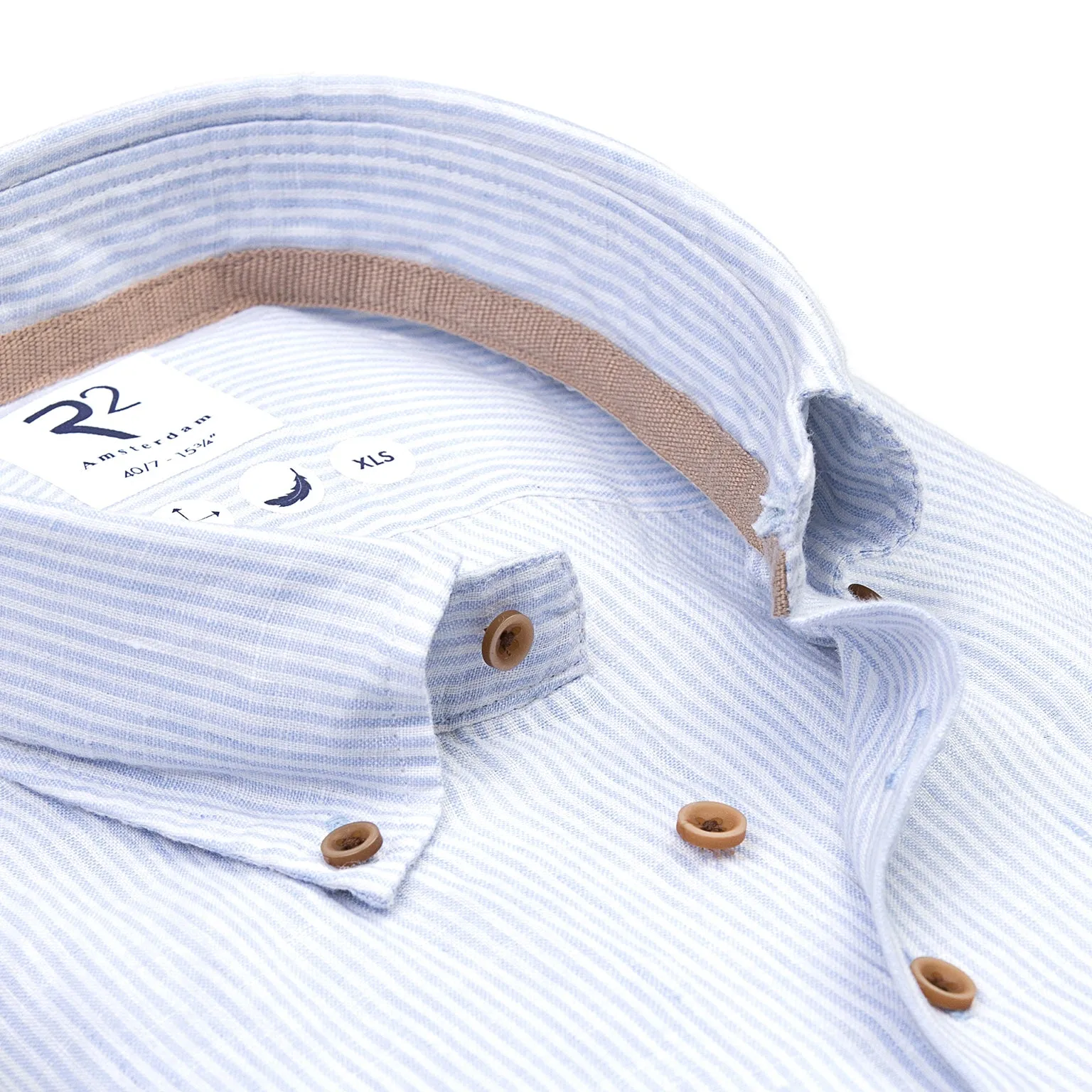 Extra long sleeves. Striped linen shirt