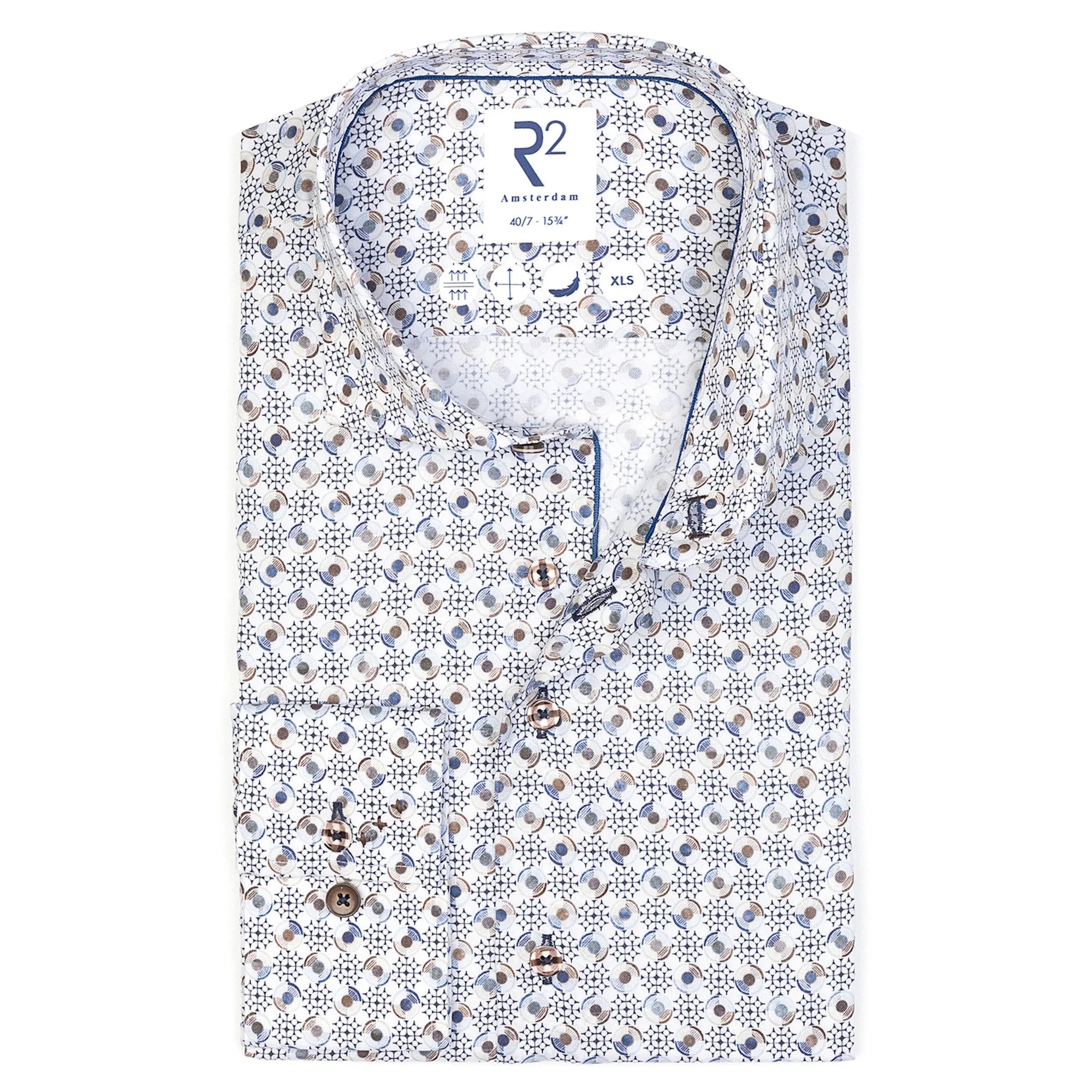 Extra long sleeves. Wheel print tencel shirt