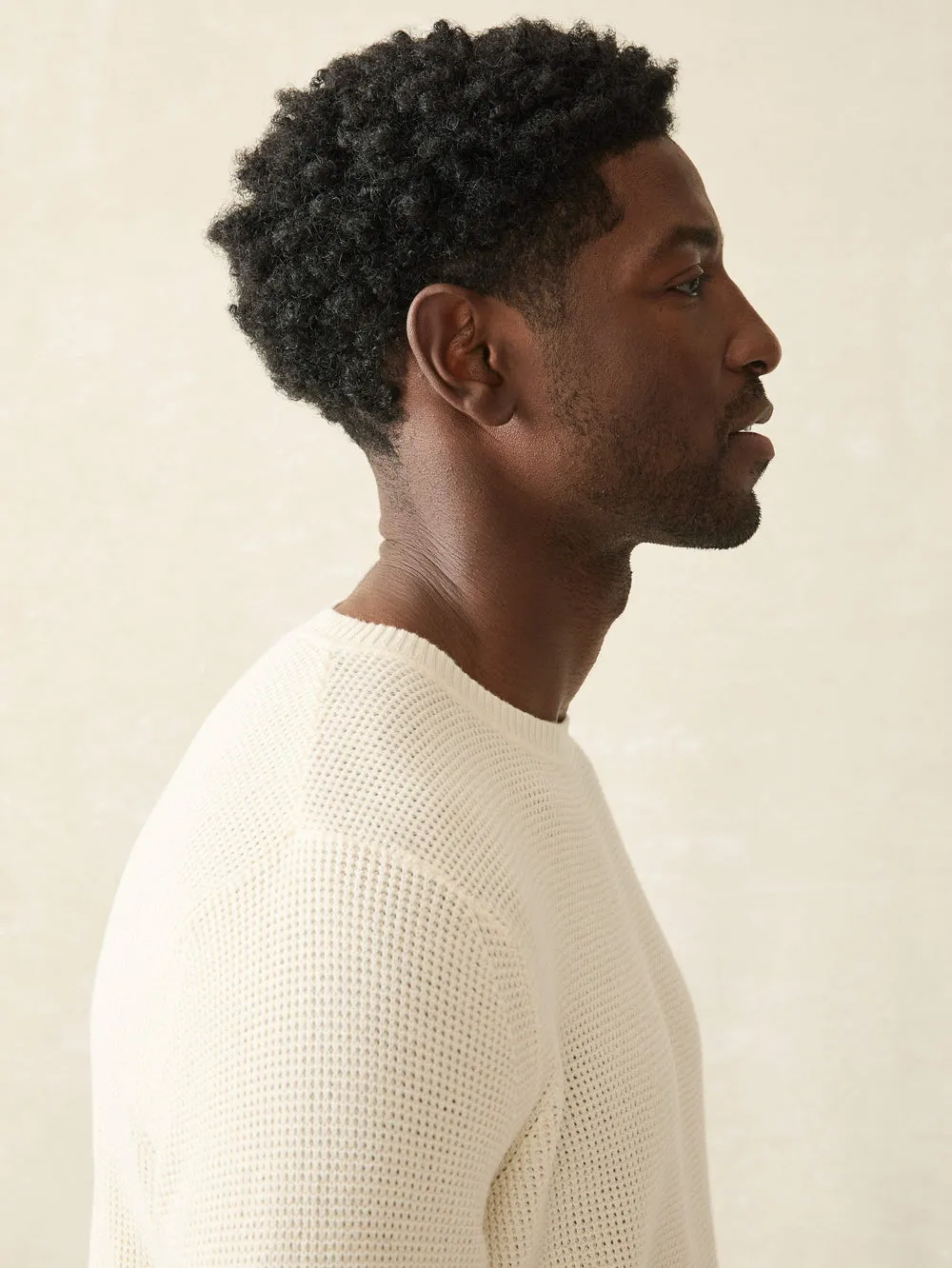 Faherty Sunwashed Crewneck Sweater - White Shell