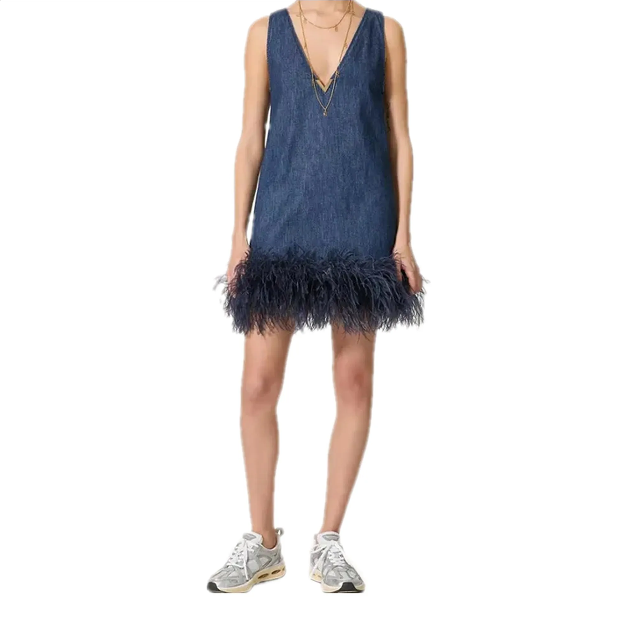 Fashion mini denim dress