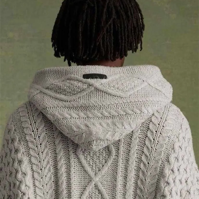 Fear of God Essentials Cable Knit Hoodie - Beige