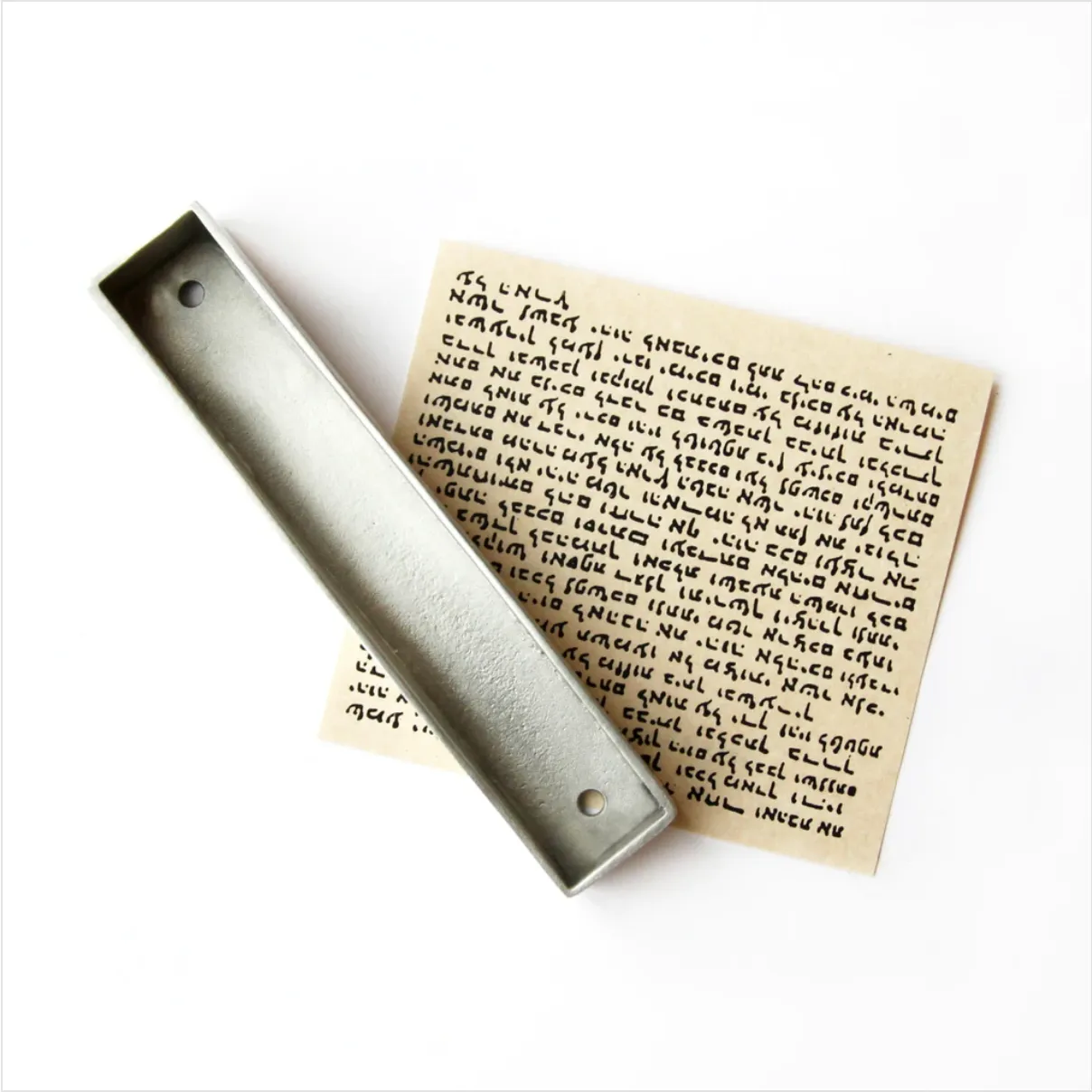 Feather Brass Mezuzah