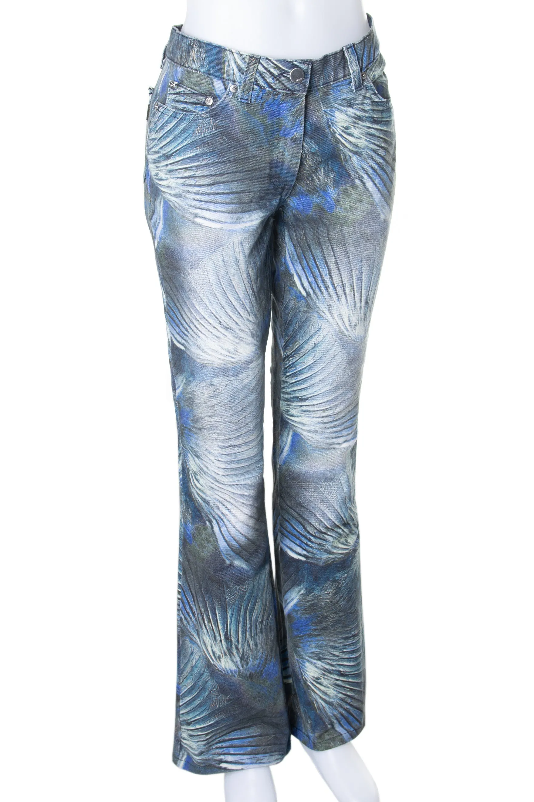 Feather Printed Jeans