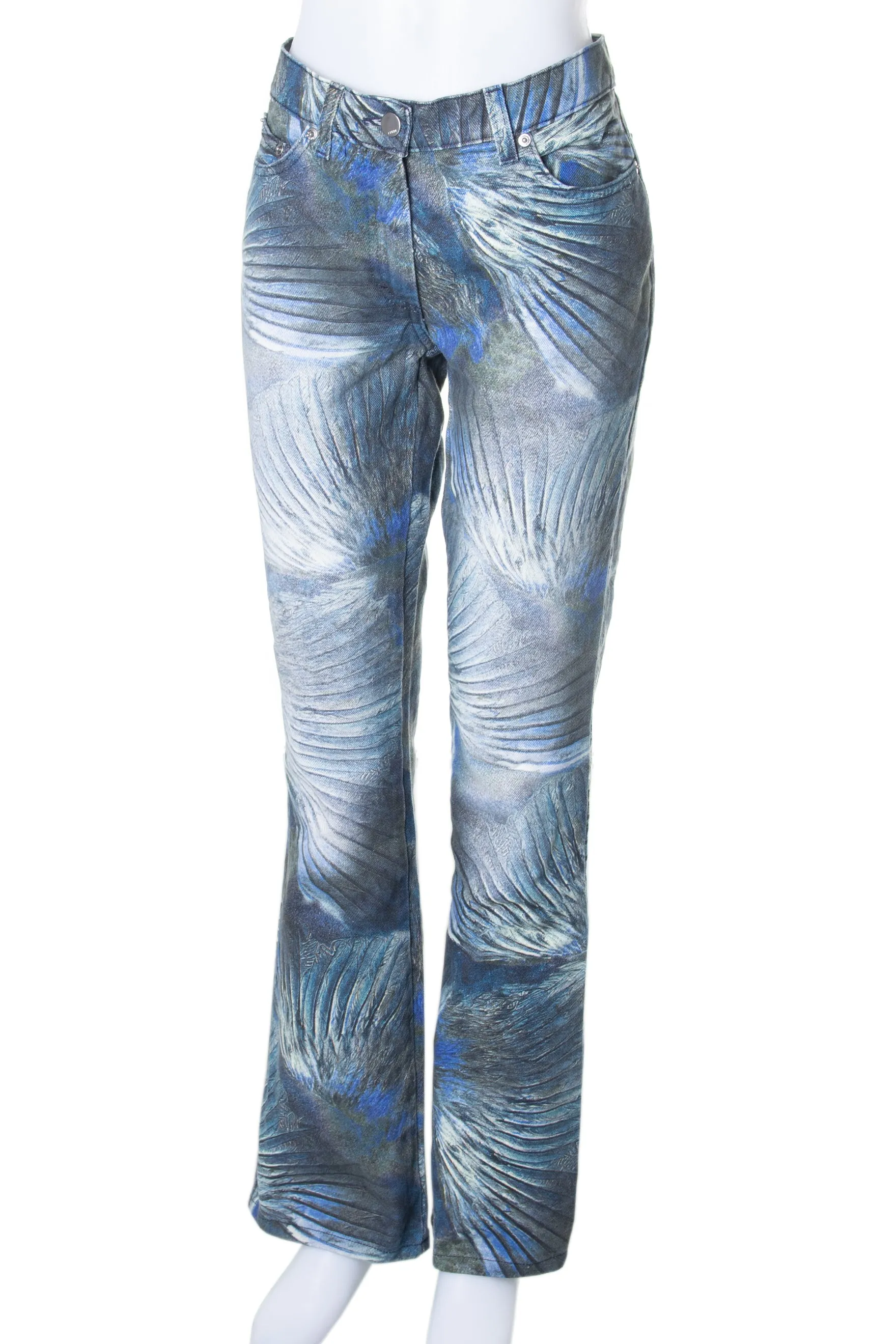 Feather Printed Jeans