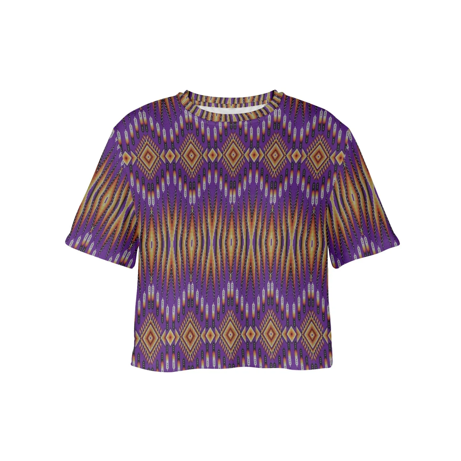Fire Feather Purple Women's Cropped T-shirt