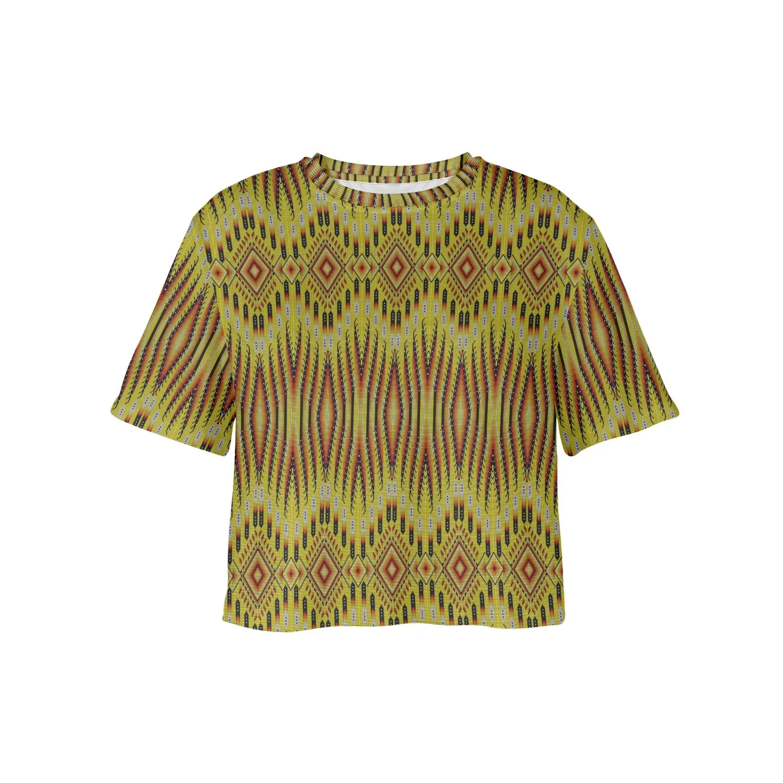 Fire Feather Yellow Women's Cropped T-shirt