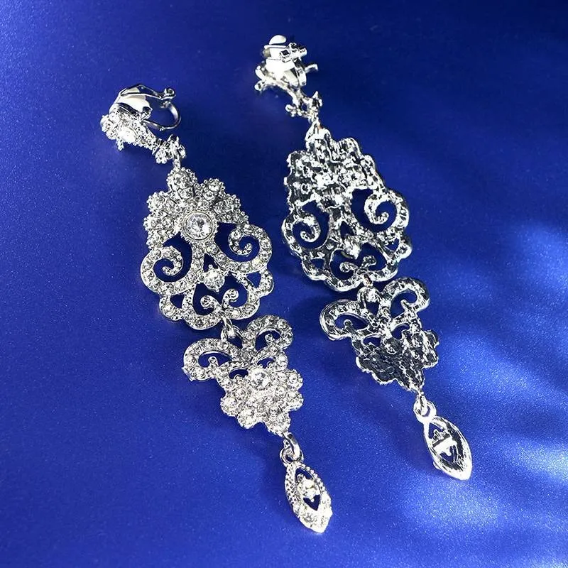 Flapper Gatsby Earrings, 20's rhinestone pearls art deco, 1920's earrings, Bridal, earrings, earrings, vintage, retro