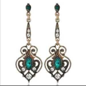 Flapper Gatsby Earrings, 20's rhinestone pearls art deco, 1920's earrings, Bridal, earrings, earrings, vintage, retro