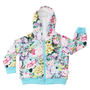 Fleece-lined Floral Hoodie - Macie