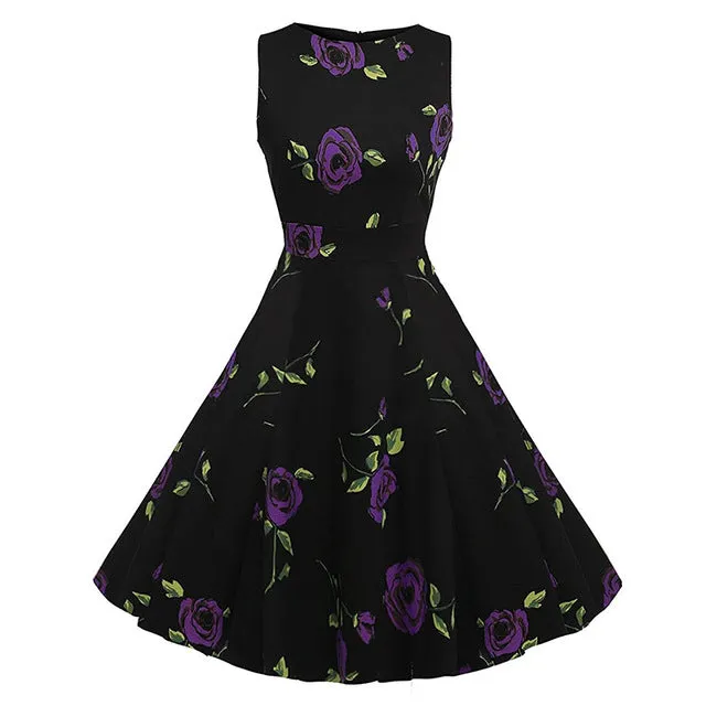 Floral Print Sleeveless Dress Multiple Colors