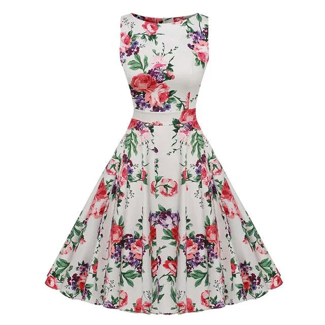 Floral Print Sleeveless Dress Multiple Colors