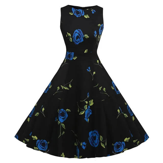 Floral Print Sleeveless Dress Multiple Colors