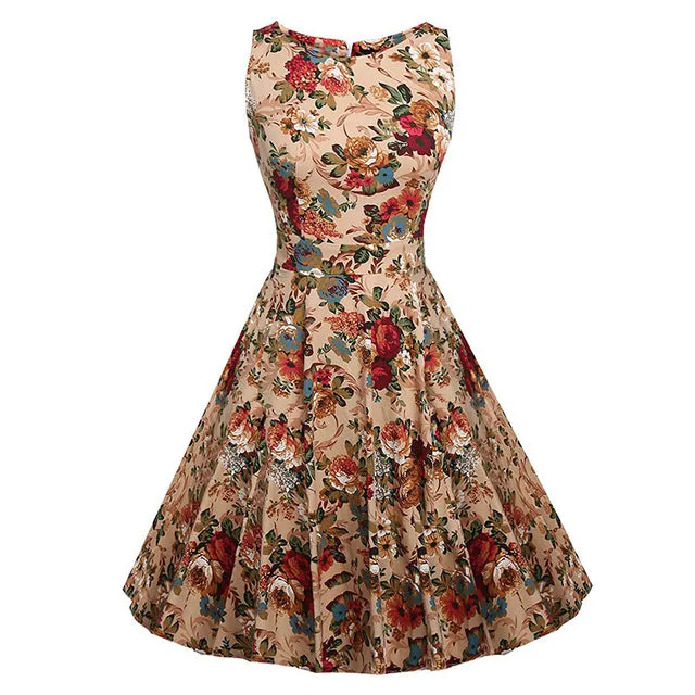 Floral Print Sleeveless Dress Multiple Colors
