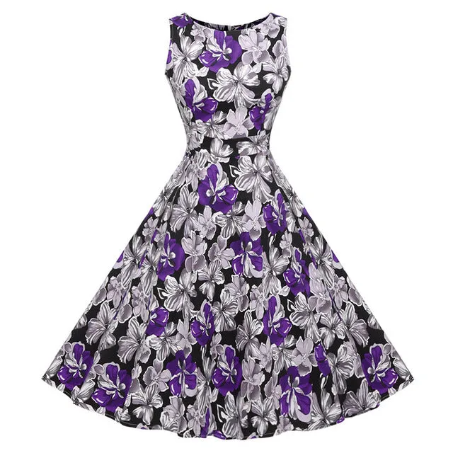 Floral Print Sleeveless Dress Multiple Colors
