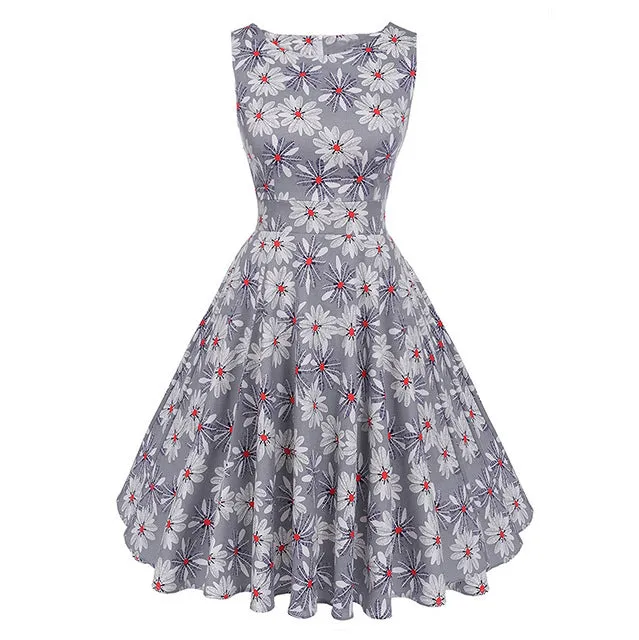 Floral Print Sleeveless Dress Multiple Colors