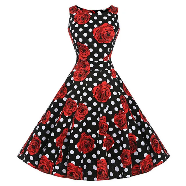 Floral Print Sleeveless Dress Multiple Colors