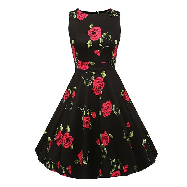 Floral Print Sleeveless Dress Multiple Colors